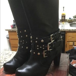 Womens Xelement Leather Motorcycle Boots